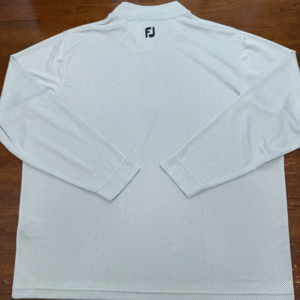 FootJoy ThermoSeries Midlayer Men 2XL White Navy Half Zip Golf Pullover NWT